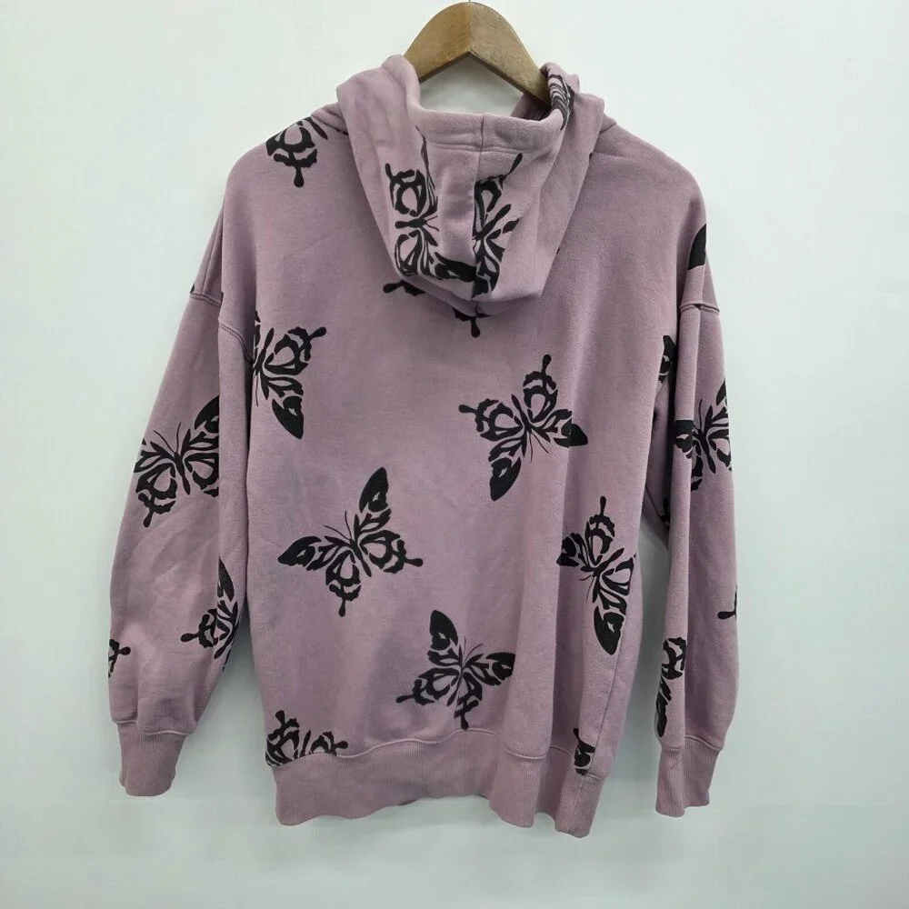 Women's Wild Fable Hoodie Sweatshirt Mauve Butterfly Purple‎ Size XS Pocket - Picture 3 of 13